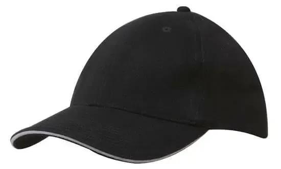 Headwear Brushed Heavy Cotton Cap With Sandwich Trim X12 - 4210